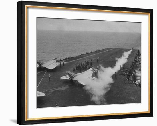 Flight Deck of the Uss Saratoga-Ed Clark-Framed Photographic Print