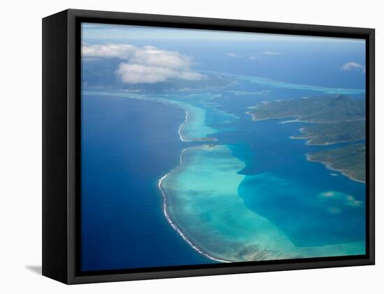 Flight into Bora Bora, Society Islands, French Polynesia-Michele Westmorland-Framed Premier Image Canvas