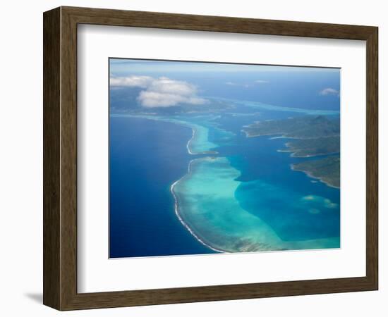 Flight into Bora Bora, Society Islands, French Polynesia-Michele Westmorland-Framed Photographic Print