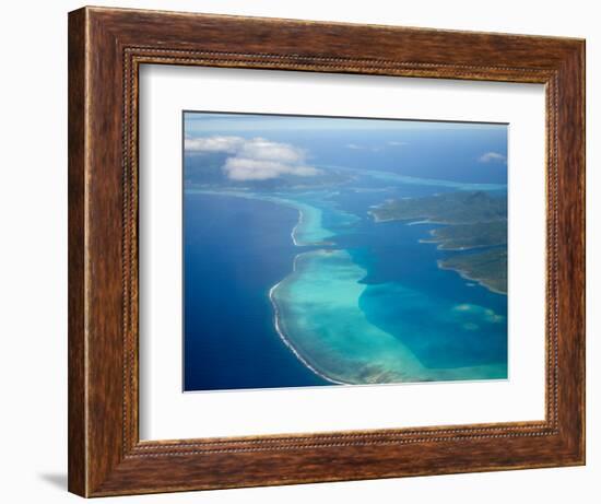 Flight into Bora Bora, Society Islands, French Polynesia-Michele Westmorland-Framed Photographic Print