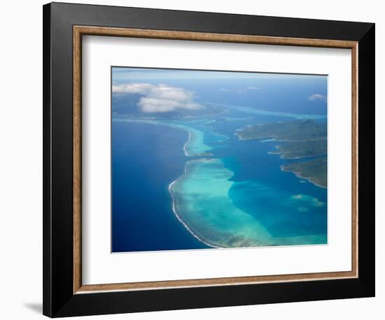 Flight into Bora Bora, Society Islands, French Polynesia-Michele Westmorland-Framed Photographic Print