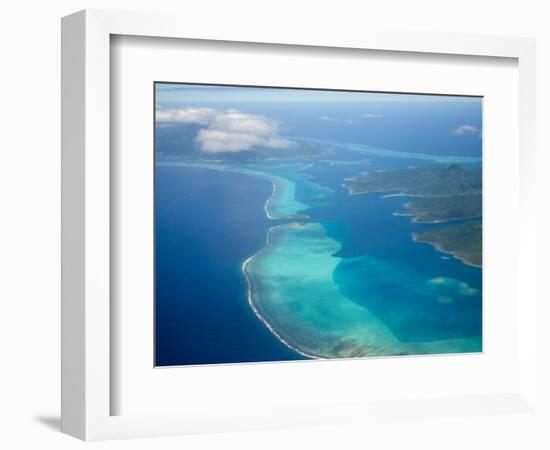 Flight into Bora Bora, Society Islands, French Polynesia-Michele Westmorland-Framed Photographic Print