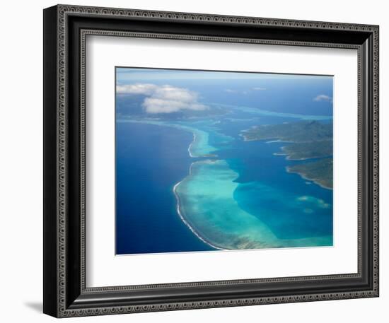 Flight into Bora Bora, Society Islands, French Polynesia-Michele Westmorland-Framed Photographic Print