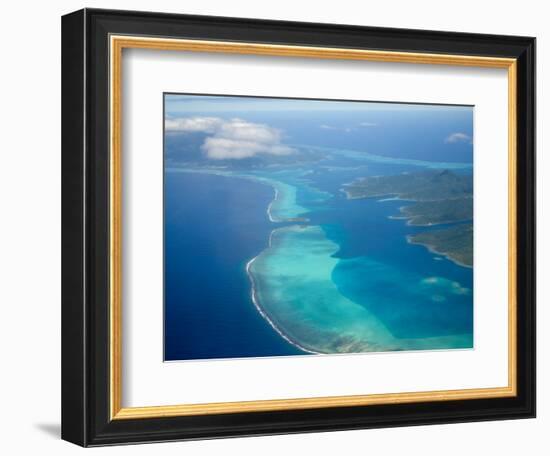 Flight into Bora Bora, Society Islands, French Polynesia-Michele Westmorland-Framed Photographic Print