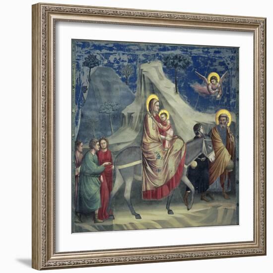 Flight into Egypt, 1303-1305-Giotto di Bondone-Framed Giclee Print