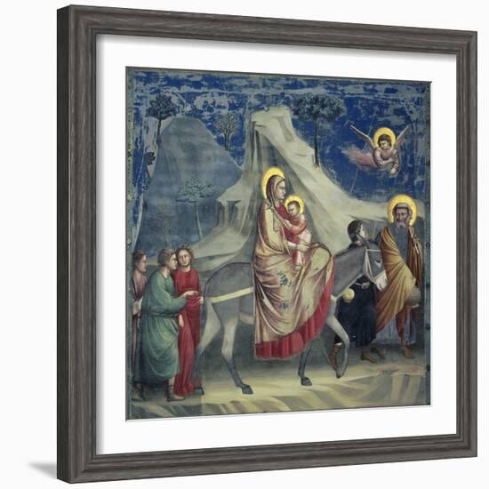 Flight into Egypt, 1303-1305-Giotto di Bondone-Framed Giclee Print