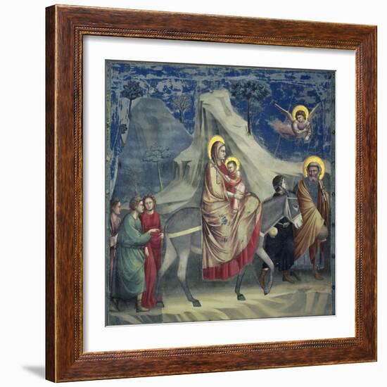 Flight into Egypt, 1303-1305-Giotto di Bondone-Framed Giclee Print