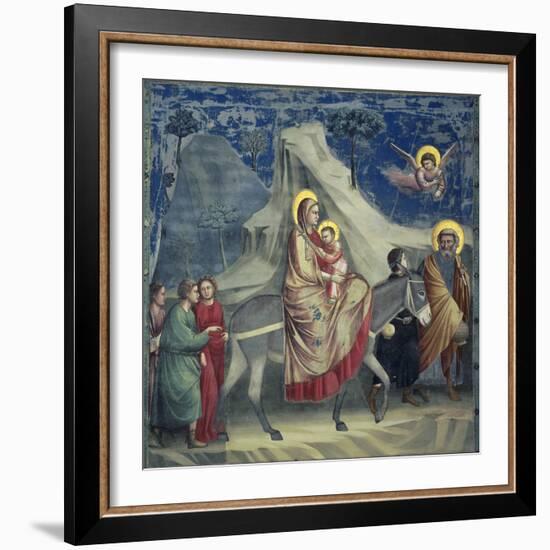 Flight into Egypt, 1303-1305-Giotto di Bondone-Framed Giclee Print