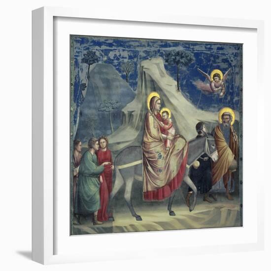 Flight into Egypt, 1303-1305-Giotto di Bondone-Framed Giclee Print