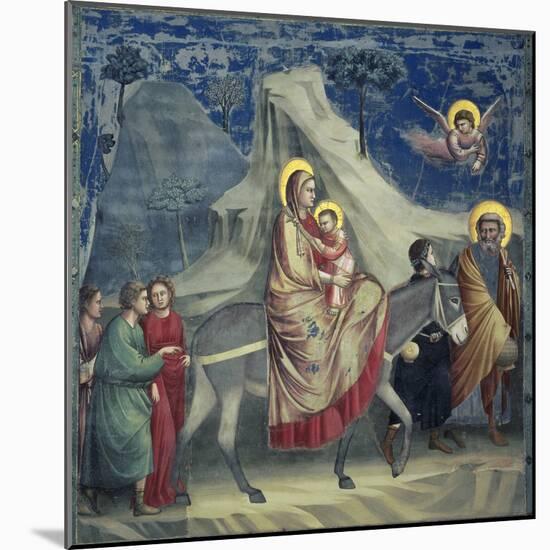 Flight into Egypt, 1303-1305-Giotto di Bondone-Mounted Giclee Print