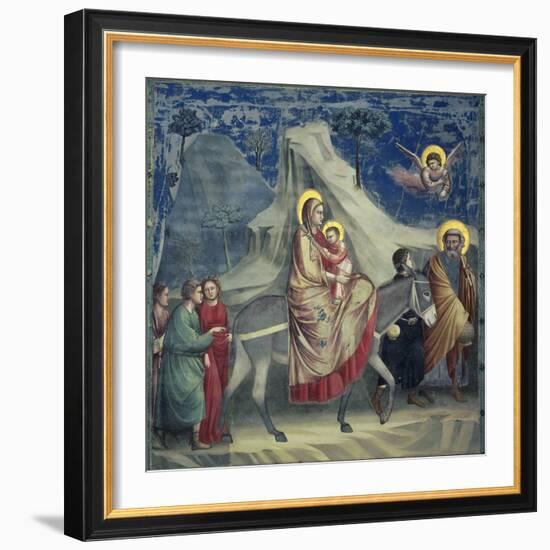 Flight into Egypt, 1303-1305-Giotto di Bondone-Framed Giclee Print