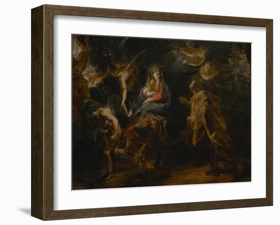 Flight into Egypt, C.1630-1632-Peter Paul Rubens-Framed Giclee Print