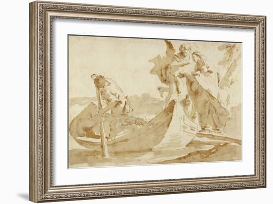 Flight into Egypt (recto); Various Studies (verso)-Giovanni Battista Tiepolo-Framed Art Print