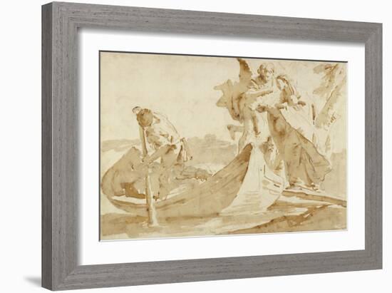 Flight into Egypt (recto); Various Studies (verso)-Giovanni Battista Tiepolo-Framed Art Print