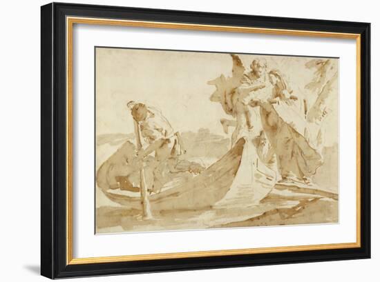 Flight into Egypt (recto); Various Studies (verso)-Giovanni Battista Tiepolo-Framed Art Print