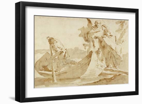 Flight into Egypt (recto); Various Studies (verso)-Giovanni Battista Tiepolo-Framed Art Print