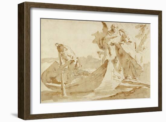 Flight into Egypt (recto); Various Studies (verso)-Giovanni Battista Tiepolo-Framed Art Print