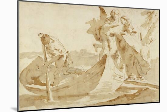 Flight into Egypt (recto); Various Studies (verso)-Giovanni Battista Tiepolo-Mounted Art Print
