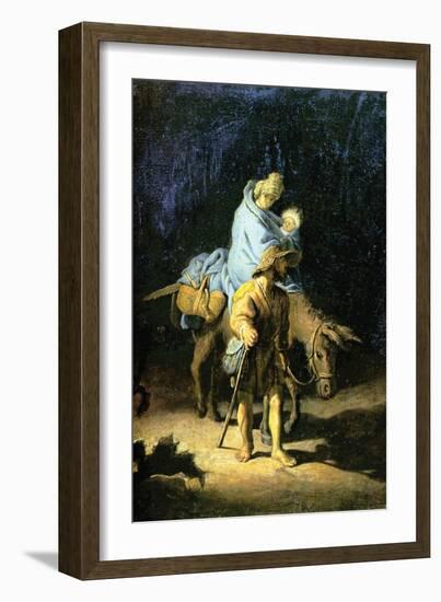 Flight into Egypt-Rembrandt van Rijn-Framed Art Print