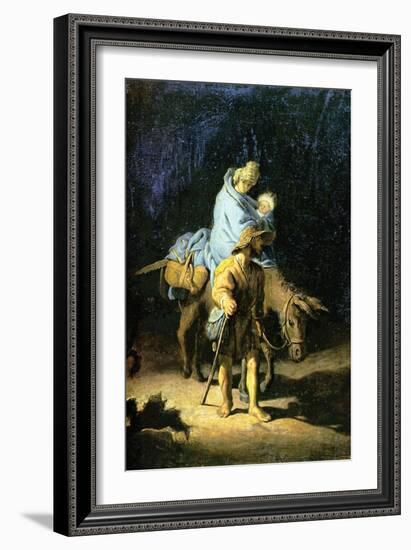 Flight into Egypt-Rembrandt van Rijn-Framed Art Print