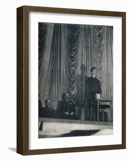 'Flight Lt. J. Nicholson, V.C., stresses the importance of discipline to Cadets', 1941-Cecil Beaton-Framed Photographic Print