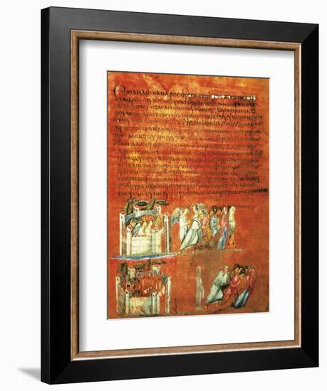 Flight of Loth and the Destruction of Sodom, Miniature from Genesis of Vienna-null-Framed Giclee Print