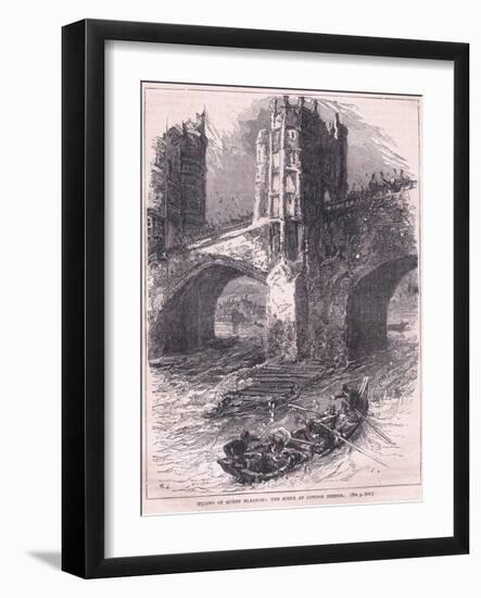 Flight of Queen Eleanor: Scene at London Bridge Ad 1263-Charles Ricketts-Framed Giclee Print