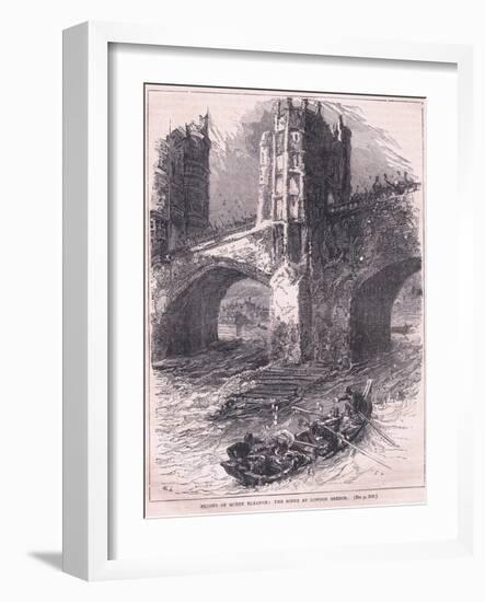 Flight of Queen Eleanor: Scene at London Bridge Ad 1263-Charles Ricketts-Framed Giclee Print