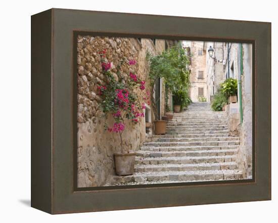 Flight of Steps in the Heart of the Village Fornalutx Near Soller, Mallorca, Balearic Islands, Spai-Ruth Tomlinson-Framed Premier Image Canvas