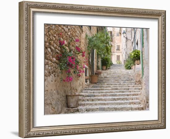 Flight of Steps in the Heart of the Village Fornalutx Near Soller, Mallorca, Balearic Islands, Spai-Ruth Tomlinson-Framed Photographic Print
