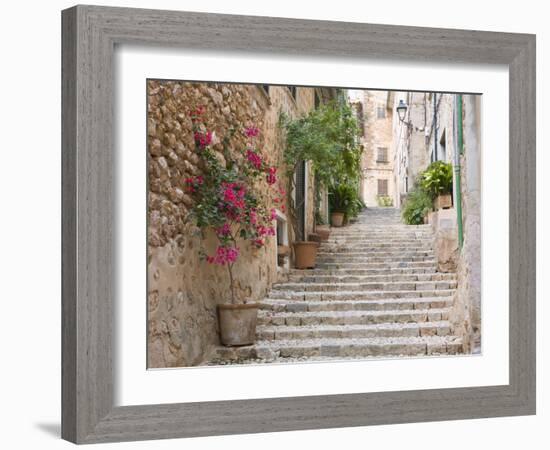 Flight of Steps in the Heart of the Village Fornalutx Near Soller, Mallorca, Balearic Islands, Spai-Ruth Tomlinson-Framed Photographic Print