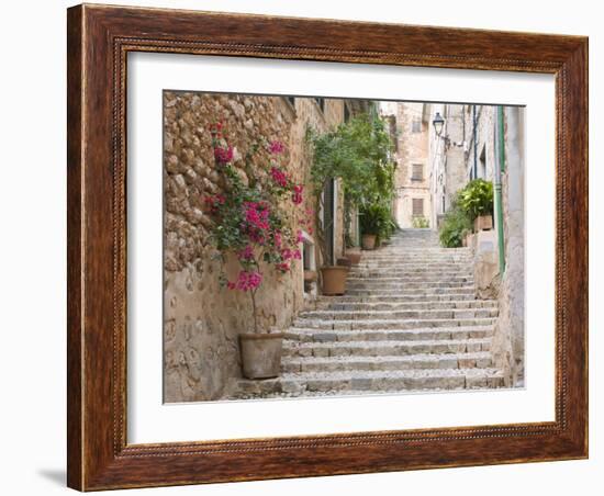 Flight of Steps in the Heart of the Village Fornalutx Near Soller, Mallorca, Balearic Islands, Spai-Ruth Tomlinson-Framed Photographic Print