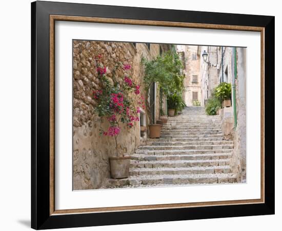 Flight of Steps in the Heart of the Village Fornalutx Near Soller, Mallorca, Balearic Islands, Spai-Ruth Tomlinson-Framed Photographic Print