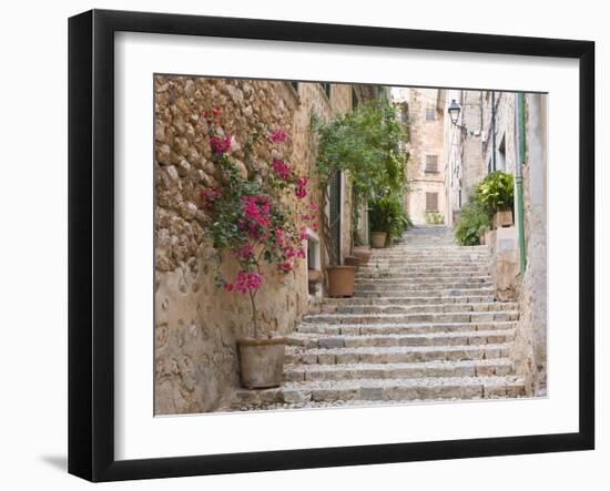 Flight of Steps in the Heart of the Village Fornalutx Near Soller, Mallorca, Balearic Islands, Spai-Ruth Tomlinson-Framed Photographic Print