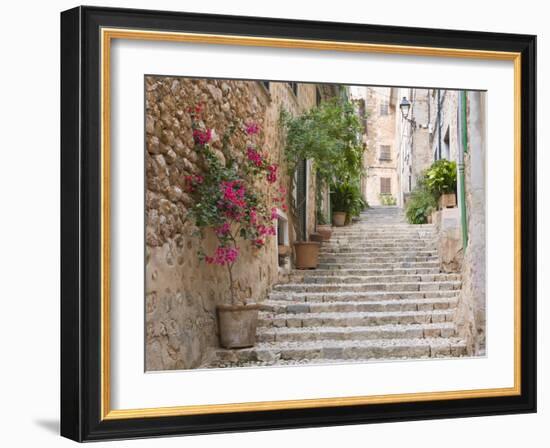 Flight of Steps in the Heart of the Village Fornalutx Near Soller, Mallorca, Balearic Islands, Spai-Ruth Tomlinson-Framed Photographic Print