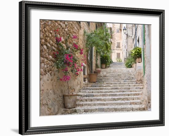 Flight of Steps in the Heart of the Village Fornalutx Near Soller, Mallorca, Balearic Islands, Spai-Ruth Tomlinson-Framed Photographic Print