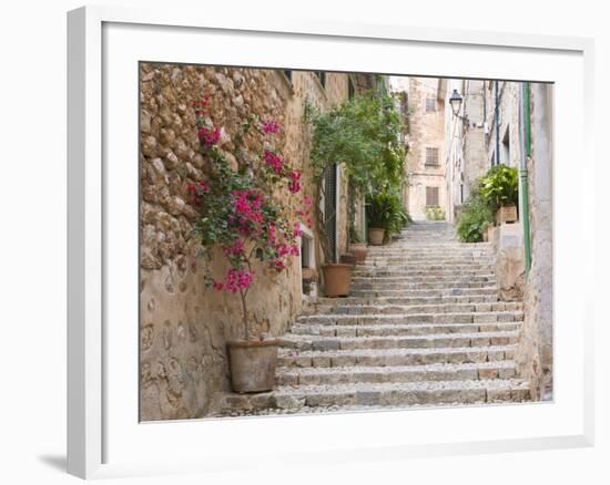 Flight of Steps in the Heart of the Village Fornalutx Near Soller, Mallorca, Balearic Islands, Spai-Ruth Tomlinson-Framed Photographic Print