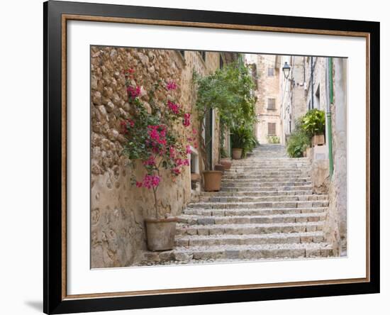 Flight of Steps in the Heart of the Village Fornalutx Near Soller, Mallorca, Balearic Islands, Spai-Ruth Tomlinson-Framed Photographic Print