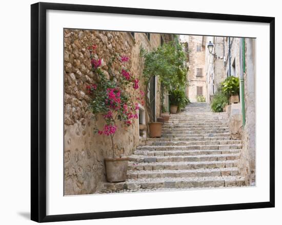 Flight of Steps in the Heart of the Village Fornalutx Near Soller, Mallorca, Balearic Islands, Spai-Ruth Tomlinson-Framed Photographic Print