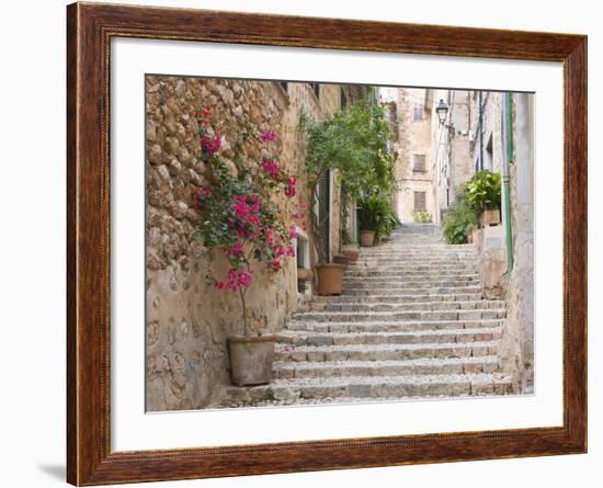 Flight of Steps in the Heart of the Village Fornalutx Near Soller, Mallorca, Balearic Islands, Spai-Ruth Tomlinson-Framed Photographic Print