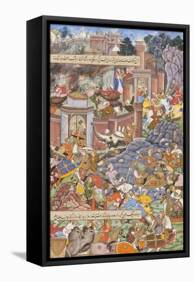 Flight of Sultan Bahadur During Humayun's 1535 Campaign in Gujarat, c.1590-Dharmdas-Framed Premier Image Canvas