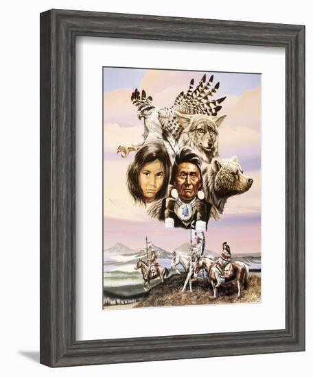 Flight of the Tribe-Unknown ampel-Framed Art Print