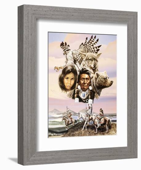 Flight of the Tribe-Unknown ampel-Framed Art Print