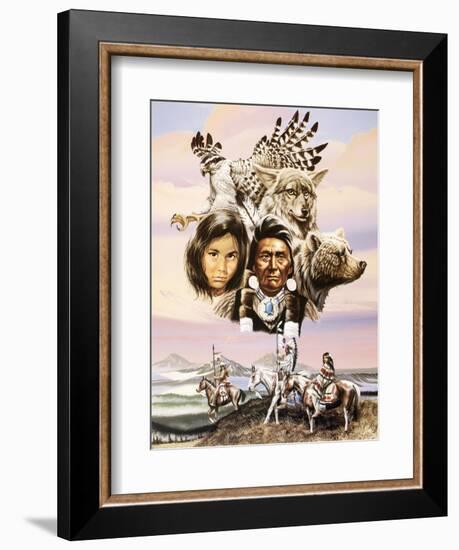 Flight of the Tribe-Unknown ampel-Framed Art Print