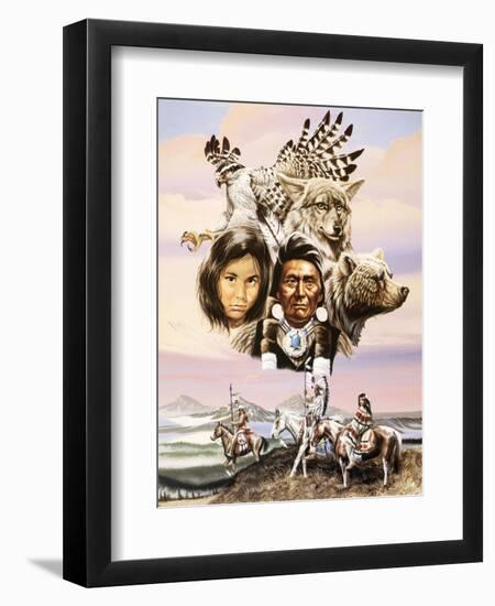 Flight of the Tribe-Unknown ampel-Framed Art Print