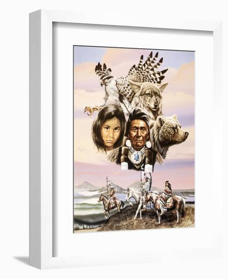 Flight of the Tribe-Unknown ampel-Framed Art Print