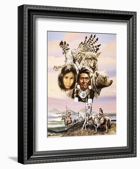 Flight of the Tribe-Unknown ampel-Framed Art Print