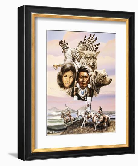 Flight of the Tribe-Unknown ampel-Framed Art Print