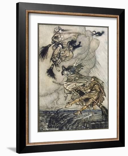 Flight of Witches-Arthur Rackham-Framed Art Print
