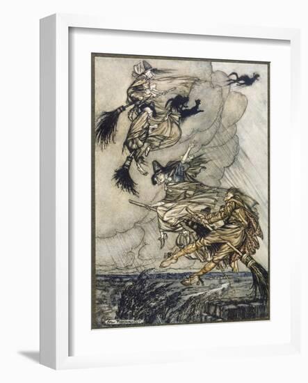 Flight of Witches-Arthur Rackham-Framed Art Print